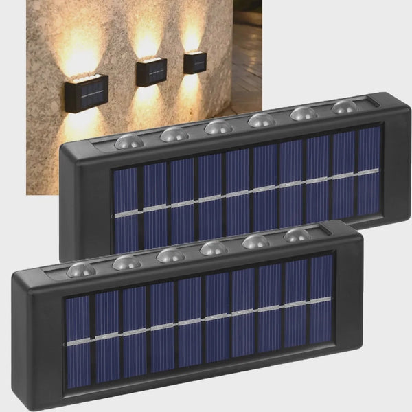 Kit 8 Arandelas Solar com 10 LEDs para Jardim, Escadas e Muros: Iluminação Prova d'Água Eficiente e Sustentável para Áreas Externas