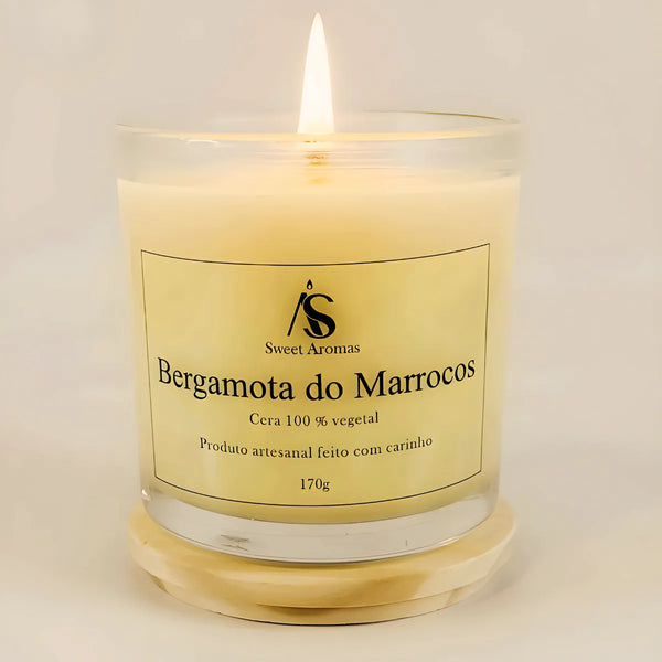 Vela Aromatica Artesanal Perfumada - Bergamota do Marrocos