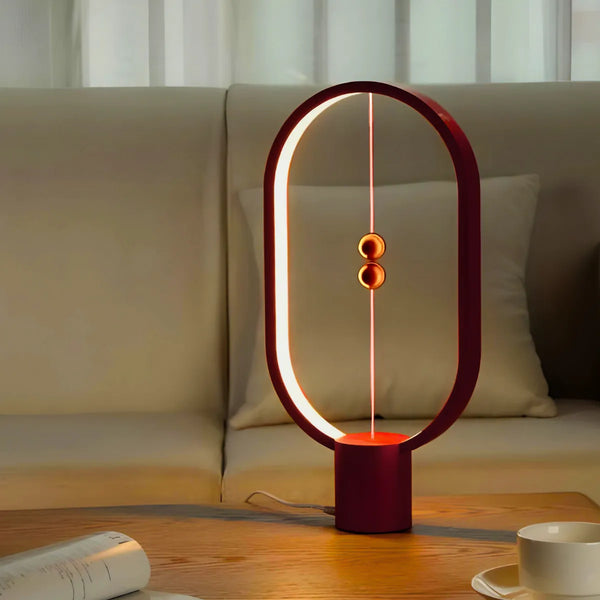 Lâmpada de Mesa LED Balance com Luz Noturna: Iluminação Elegante e Funcional para Ambientes Aconchegantes e Modernos Rosa