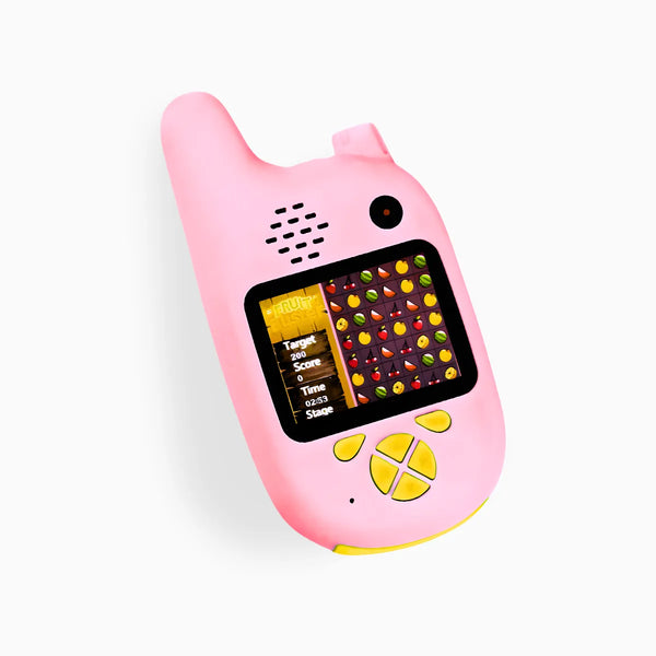 Walkie Talkie Infantil Rosa com Câmera Digital para Crianças - Comunicação, Foto e Vídeo, Divertido e Interativo