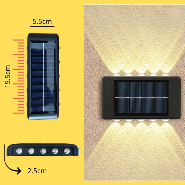 Kit 4 Arandelas Solar com 10 LEDs para Jardim, Escadas e Muros: Iluminação Prova d'Água Eficiente e Sustentável para Áreas Externas