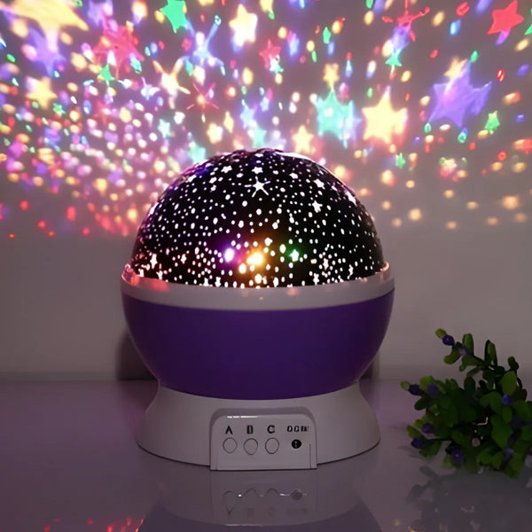 Luminária Projetor de Estrelas 360º - Abajur Star Master, Cria Ambientes Mágicos com Luzes e Cores Relaxantes