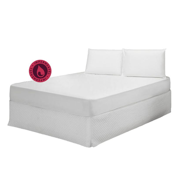 Protetor de Colchão Impermeável Cama Solteiro Com Elástico Branco